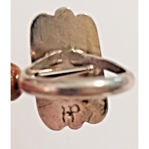 Vintage Navajo signed Turquoise Sterling ring sz 7 (1381) - Picture 6 of 7